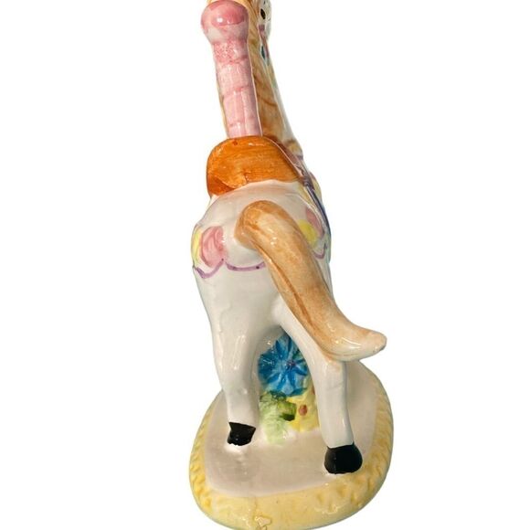 Vintage Pair of Handcrafted Merry Go Round Carousel Horses - Porcelain Ceramic - Picture 6 of 10